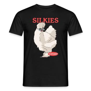 Silk Chicken Silk Chickens Silkie Chickens Gift - Men's T-Shirt - black - Front - AI Model Male 178 light (178cm)