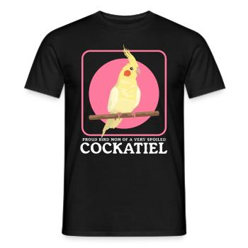Cockatiel Maman Propriétaire Oiseau Cadeau Oiseau - T-shirt homme - noir - Devant - AI Model Male 178 light (178cm)