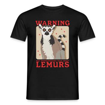 Lemur Katta Lemure Ringelschwanz Lemuren Geschenk - Männer T-Shirt - Schwarz - Vorne - AI Model Male 178 light (178cm)