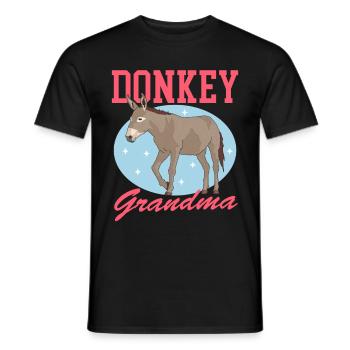 Donkey Granny Donkey Owner Donkey Lover Gift - T-shirt homme - noir - Devant - AI Model Male 178 light (178cm)