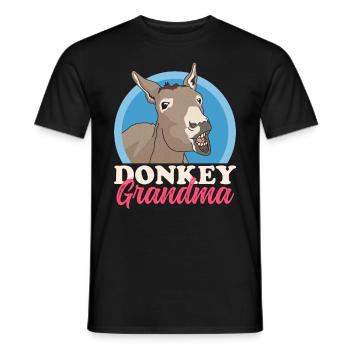 Esel Oma | Eselbesitzerin Eselliebhaber Geschenk - Männer T-Shirt - Schwarz - Vorne - AI Model Male 178 light (178cm)