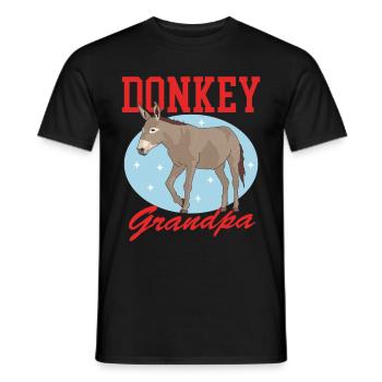 Esel Opa Eselbesitzer Eselliebhaber Geschenk - Männer T-Shirt - Schwarz - Vorne - AI Model Male 178 light (178cm)