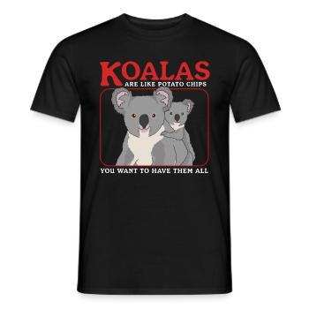 Koala Koalas Koala Bear Koala Bears Cadeau - T-shirt homme - noir - Devant - AI Model Male 178 light (178cm)