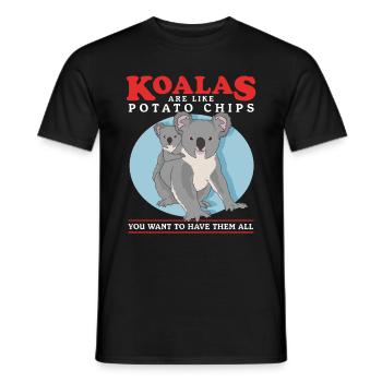Koala Koalas Koala Bears Koala Bear Cadeau - T-shirt homme - noir - Devant - AI Model Male 178 light (178cm)
