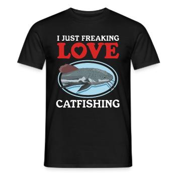 Pêcheur Poisson-Chat Pêche Pêche Poisson Cadeau - T-shirt homme - noir - Devant - AI Model Male 178 light (178cm)