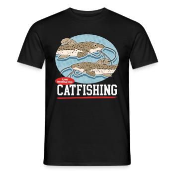 Cadeau de pêche à la pêche au poisson-chat - T-shirt homme - noir - Devant - AI Model Male 178 light (178cm)