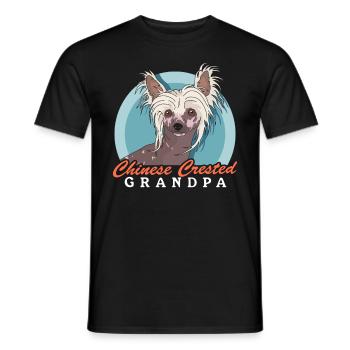 Chinese Crested Opa Chinesischer Schopfhund - Männer T-Shirt - Schwarz - Vorne - AI Model Male 178 light (178cm)