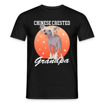 Chinese Crested Opa | Chinesischer Schopfhund - Männer T-Shirt - Schwarz - Vorne - AI Model Male 178 light (178cm)