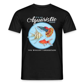 Aquarium Aquaristics Aquarist Ornamental Fish Gift - Men's T-Shirt - black - Front - AI Model Male 178 light (178cm)