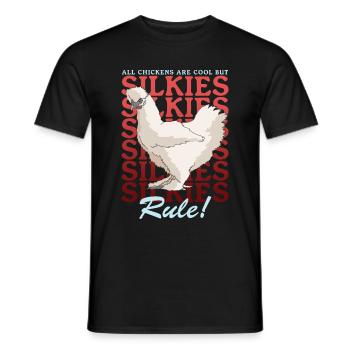 Silk Chicken Silkie Chickens Silk Chickens Gift - Men's T-Shirt - black - Front - AI Model Male 178 light (178cm)