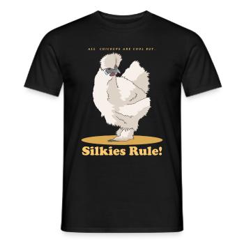 Silk Chicken Silk Chickens Silkie Chickens Gift - Men's T-Shirt - black - Front - AI Model Male 178 light (178cm)