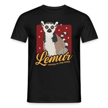 Lemur Ring-tailed lemur ringtail lemurs gift - Men's T-Shirt - black - Front - AI Model Male 178 light (178cm)