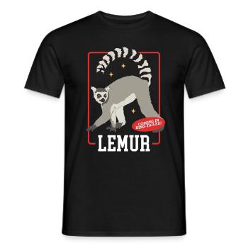 Lemurs Ring-tailed lemur Ringtail Lemure Gift - Men's T-Shirt - black - Front - AI Model Male 178 light (178cm)