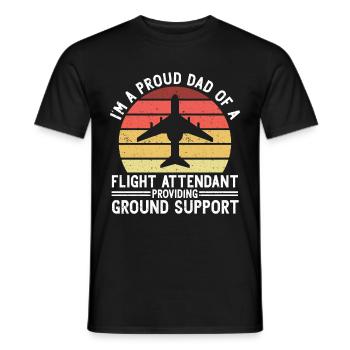 Flugbegleiter Papa Stewardess Flugbegleiter - Männer T-Shirt - Schwarz - Vorne - AI Model Male 178 light (178cm)