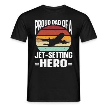 Flight Attendant Papa Stewardess Flight Attendant - Men's T-Shirt - black - Front - AI Model Male 178 light (178cm)