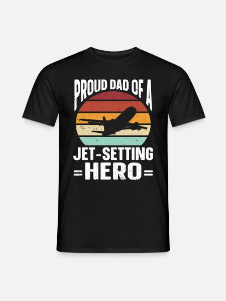 Flugbegleiter Papa Stewardess Flugbegleiter - Männer T-Shirt - Schwarz