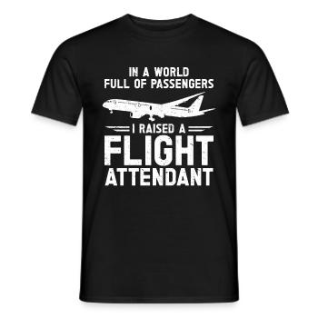 Flugbegleiter Papa Stewardess Flugbegleiter - Männer T-Shirt - Schwarz - Vorne - AI Model Male 178 light (178cm)