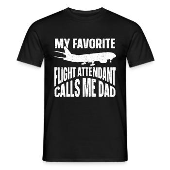 Flugbegleiter Papa Stewardess Flugbegleiter - Männer T-Shirt - Schwarz - Vorne - AI Model Male 178 light (178cm)