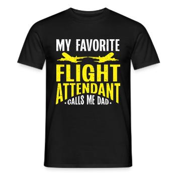 Flight Attendant Papa Stewardess Flight Attendant - Men's T-Shirt - black - Front - AI Model Male 178 light (178cm)