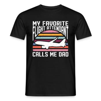 Flugbegleiter Papa Stewardess Flugbegleiter - Männer T-Shirt - Schwarz - Vorne - AI Model Male 178 light (178cm)