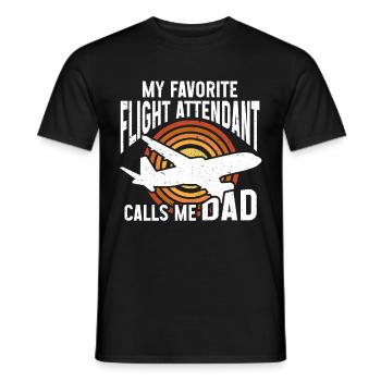 Flight Attendant Papa Stewardess Flight Attendant - Men's T-Shirt - black - Front - AI Model Male 178 light (178cm)