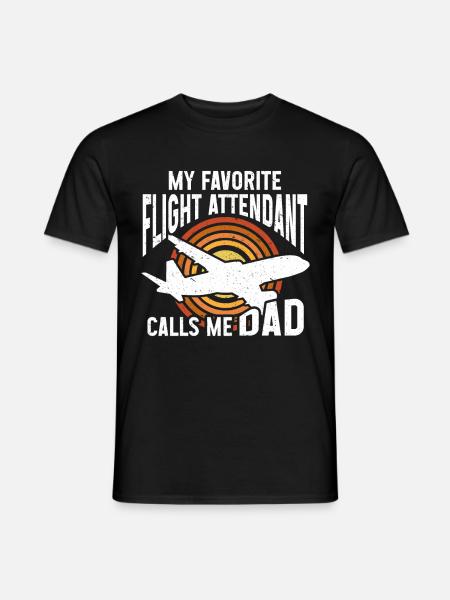 Flugbegleiter Papa Stewardess Flugbegleiter - Männer T-Shirt - Schwarz