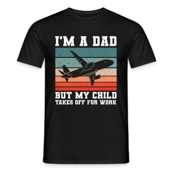 Flight Attendant Papa Stewardess Flight Attendant - Men's T-Shirt - black - Front - AI Model Male 178 light (178cm)