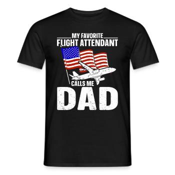 Flight Attendant Papa Stewardess Flight Attendant - Men's T-Shirt - black - Front - AI Model Male 178 light (178cm)