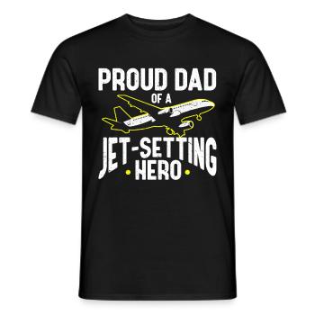 Flugbegleiter Papa Stewardess Flugbegleiter - Männer T-Shirt - Schwarz - Vorne - AI Model Male 178 light (178cm)