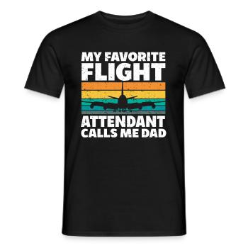 Flugbegleiter Papa Stewardess Flugbegleiter - Männer T-Shirt - Schwarz - Vorne - AI Model Male 178 light (178cm)
