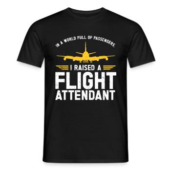 Flugbegleiter Papa Stewardess Flugbegleiter - Männer T-Shirt - Schwarz - Vorne - AI Model Male 178 light (178cm)