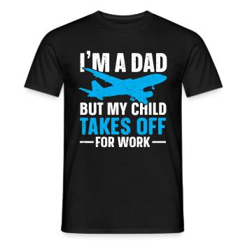 Flight Attendant Papa Stewardess Flight Attendant - Men's T-Shirt - black - Front - AI Model Male 178 light (178cm)