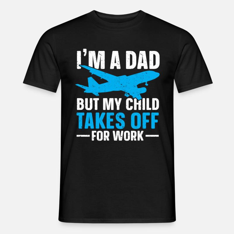 Flugbegleiter Papa Stewardess Flugbegleiter - Männer T-Shirt - Schwarz
