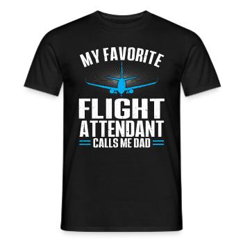 Flight Attendant Papa Stewardess Flight Attendant - Men's T-Shirt - black - Front - AI Model Male 178 light (178cm)