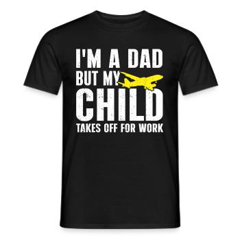 Flight Attendant Papa Stewardess Flight Attendant - Men's T-Shirt - black - Front - AI Model Male 178 light (178cm)
