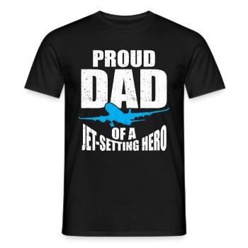 Flight Attendant Papa Stewardess Flight Attendant - Men's T-Shirt - black - Front - AI Model Male 178 light (178cm)