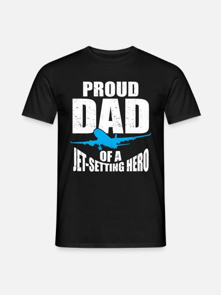 Flugbegleiter Papa Stewardess Flugbegleiter - Männer T-Shirt - Schwarz