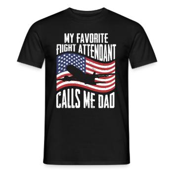 Flight Attendant Papa Stewardess Flight Attendant - Men's T-Shirt - black - Front - AI Model Male 178 light (178cm)