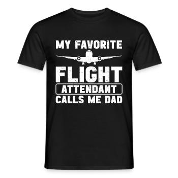 Flight Attendant Papa Stewardess Flight Attendant - Men's T-Shirt - black - Front - AI Model Male 178 light (178cm)