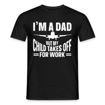 Flight Attendant Papa Stewardess Flight Attendant - Men's T-Shirt - black - Front - AI Model Male 178 light (178cm)