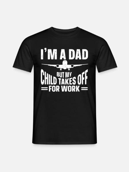 Flugbegleiter Papa Stewardess Flugbegleiter - Männer T-Shirt - Schwarz