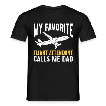 Flight Attendant Papa Stewardess Flight Attendant - Men's T-Shirt - black - Front - AI Model Male 178 light (178cm)