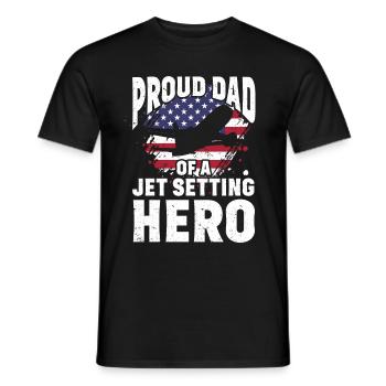 Flight Attendant Papa Stewardess Flight Attendant - Men's T-Shirt - black - Front - AI Model Male 178 light (178cm)