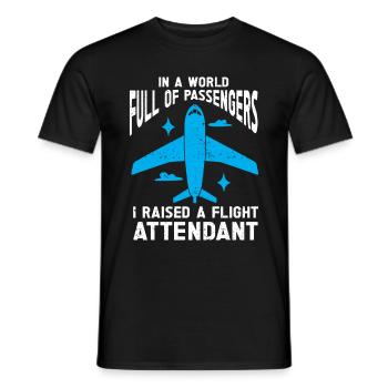 Flight Attendant Papa Stewardess Flight Attendant - Men's T-Shirt - black - Front - AI Model Male 178 light (178cm)
