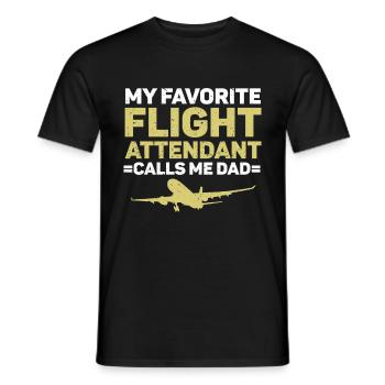 Flight Attendant Papa Stewardess Flight Attendant - Men's T-Shirt - black - Front - AI Model Male 178 light (178cm)