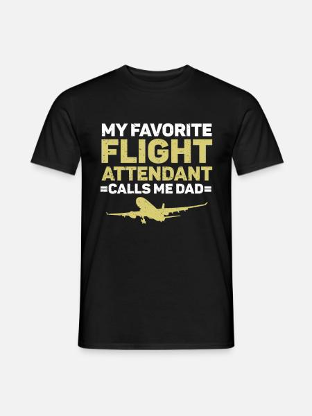 Flugbegleiter Papa Stewardess Flugbegleiter - Männer T-Shirt - Schwarz