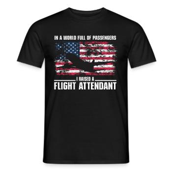 Flight Attendant Papa Stewardess Flight Attendant - Men's T-Shirt - black - Front - AI Model Male 178 light (178cm)