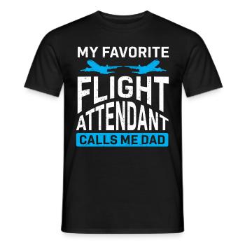 Flight Attendant Papa Stewardess Flight Attendant - Men's T-Shirt - black - Front - AI Model Male 178 light (178cm)