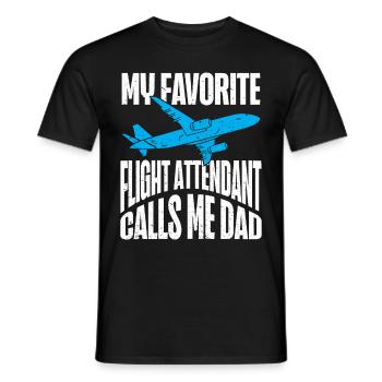 Flight Attendant Papa Stewardess Flight Attendant - Men's T-Shirt - black - Front - AI Model Male 178 light (178cm)
