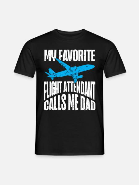 Flugbegleiter Papa Stewardess Flugbegleiter - Männer T-Shirt - Schwarz
